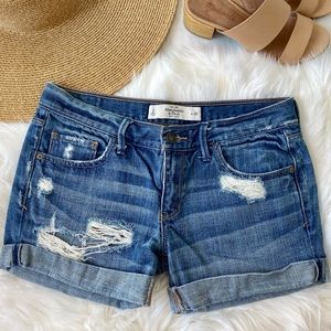A&F Distressed Denim Jean Shorts